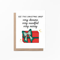 Very demure Christmas card, TikTok trend christmas gift, tiktok very demure, trending christmas card for bestie, very demure very mindful