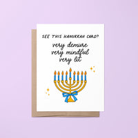 Very demure Hanukkah card, TikTok trend Hanukkah gift, tiktok very demure, trending Hanukkah card for bestie, very demure very mindful