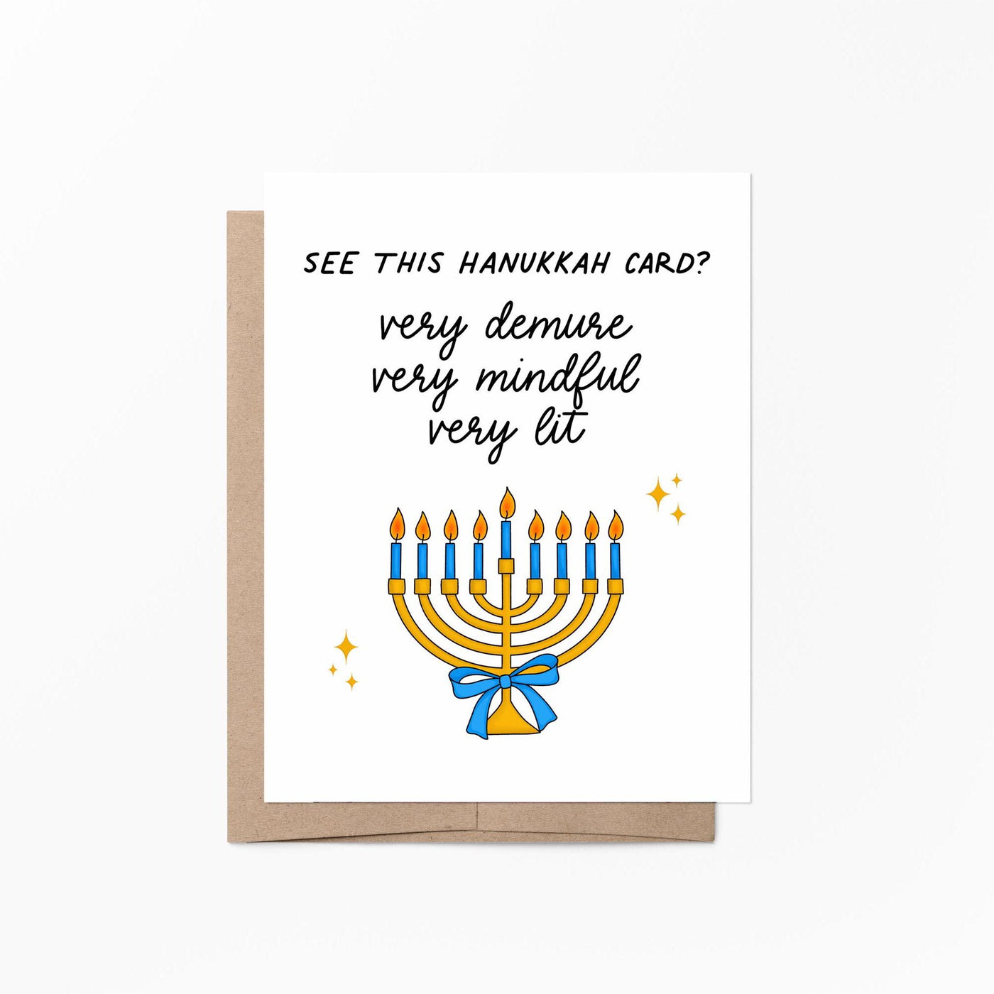 Very demure Hanukkah card, TikTok trend Hanukkah gift, tiktok very demure, trending Hanukkah card for bestie, very demure very mindful