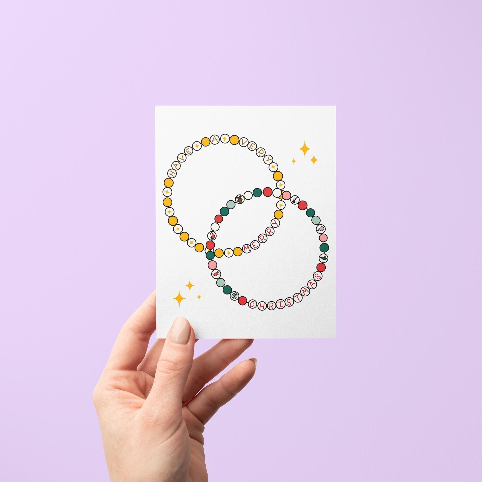 Friendship bracelet Christmas card