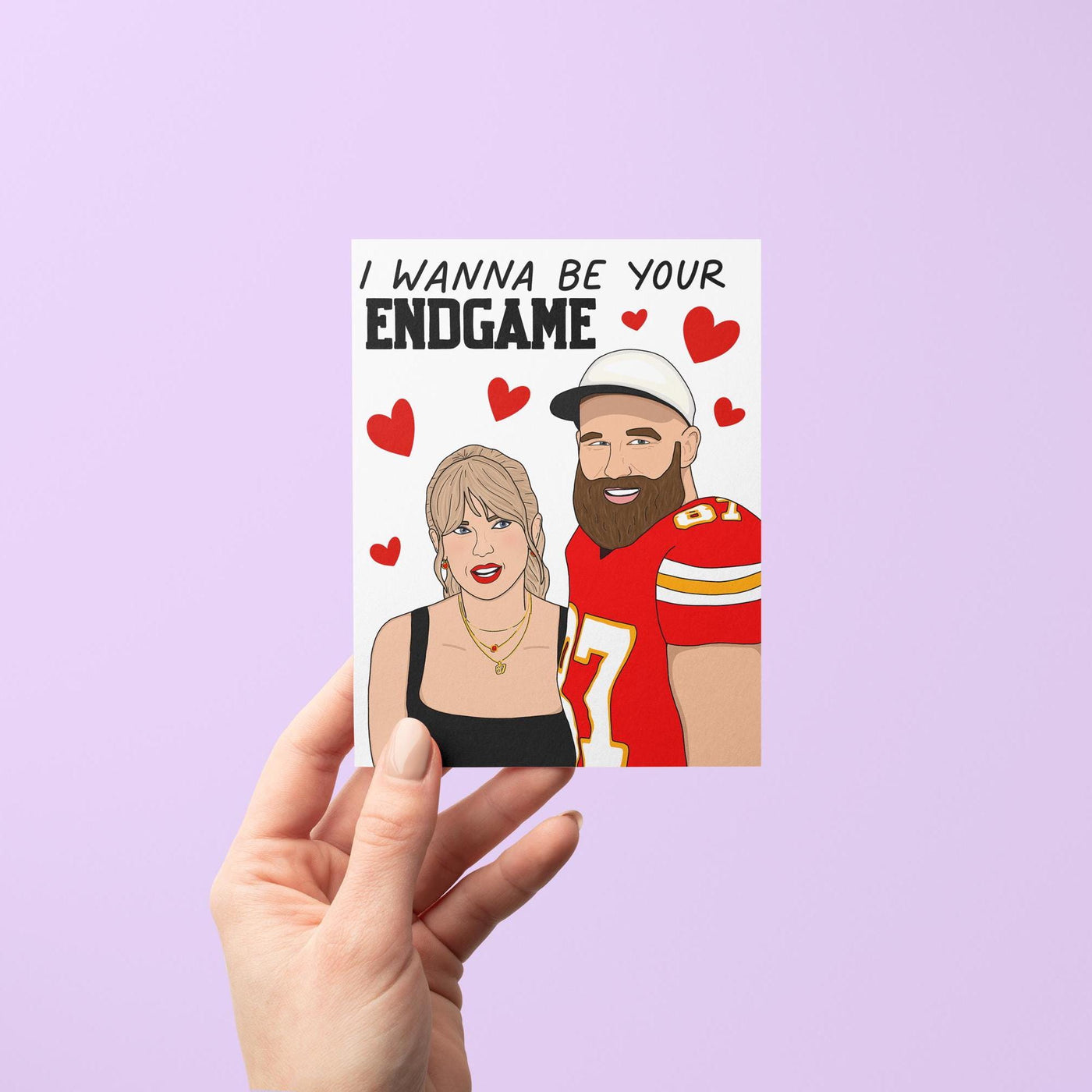 I wanna be your endgame card, valentines card, Valentine's Day card, card for girlfriend, card for wife, card for football fan