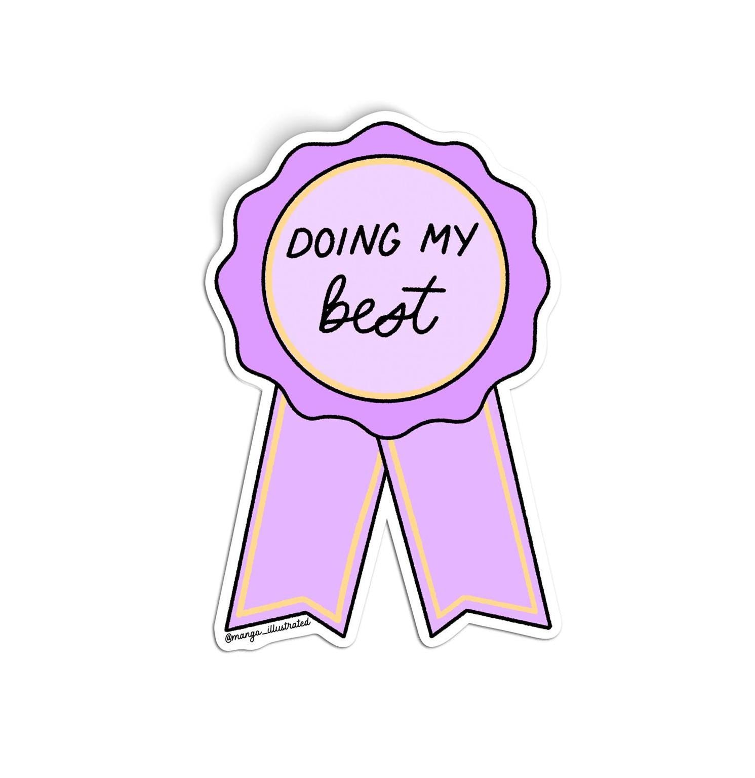 doing my best award ribbon sticker