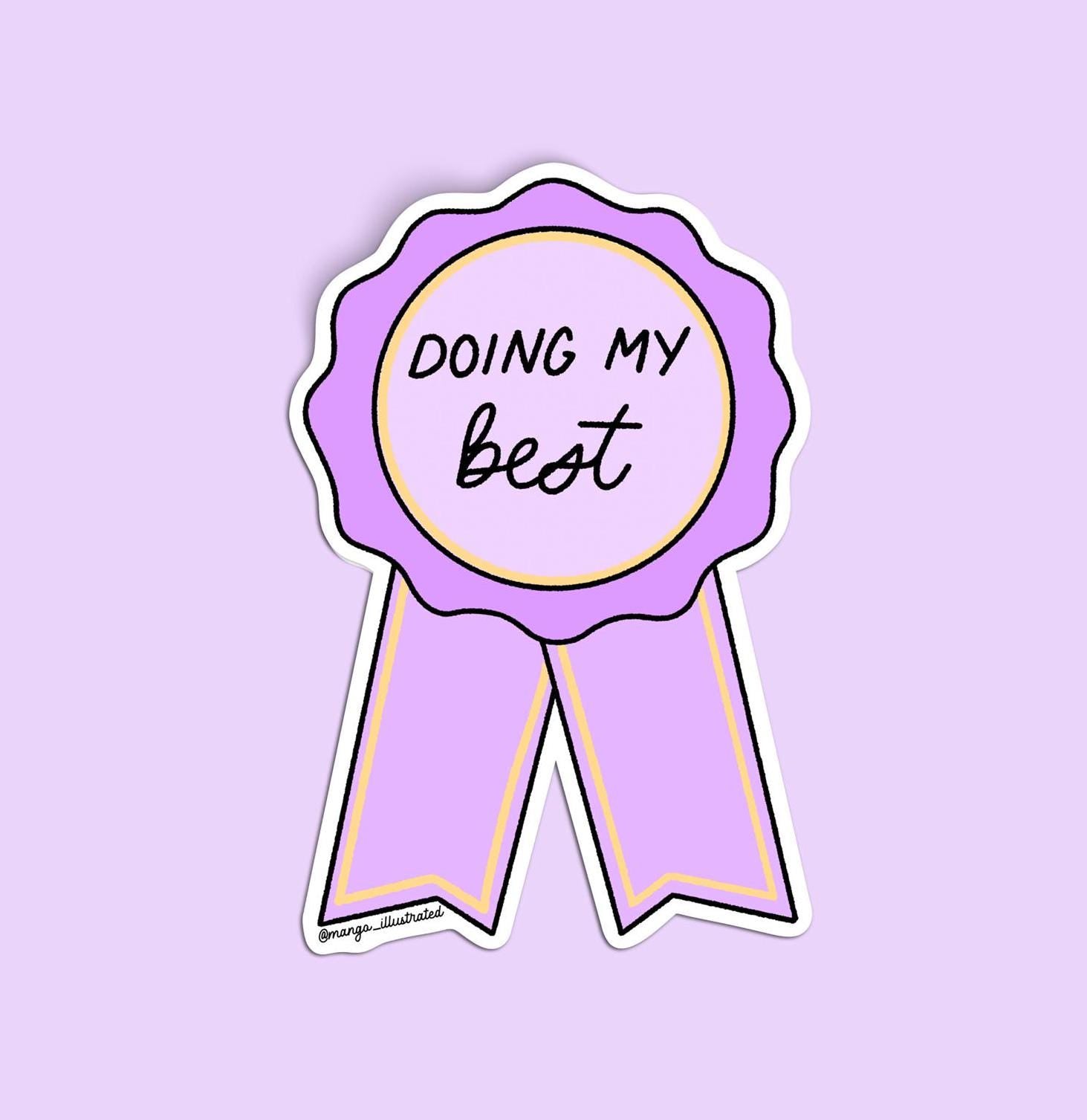 doing my best award ribbon sticker