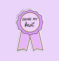 doing my best award ribbon sticker