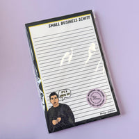 small business schitt notepad, David rose notepad