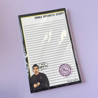 small business schitt notepad, David rose notepad