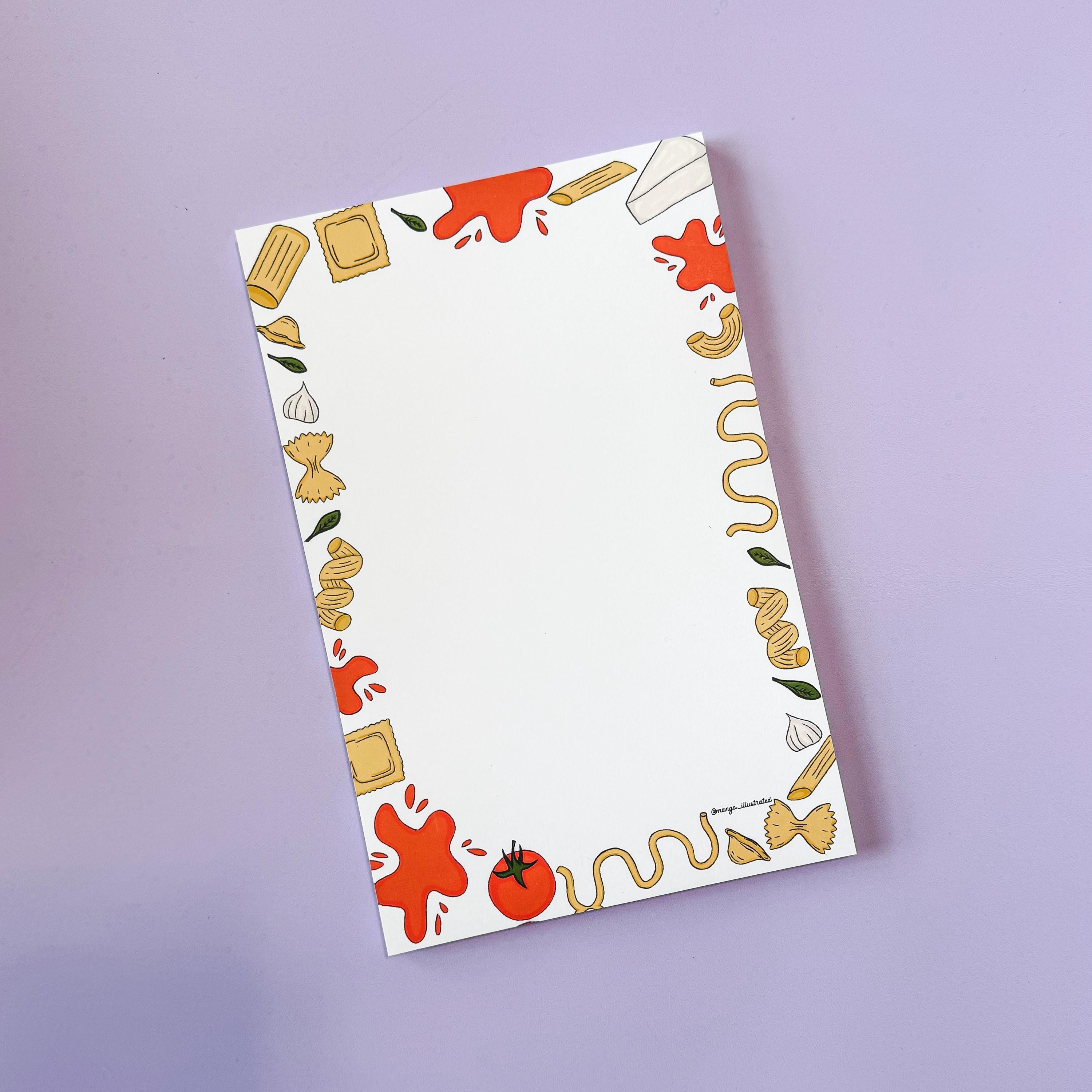 Pasta notepad, Italian food notepad