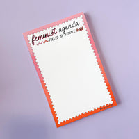 feminist agenda notepad, fueled by female rage notepad