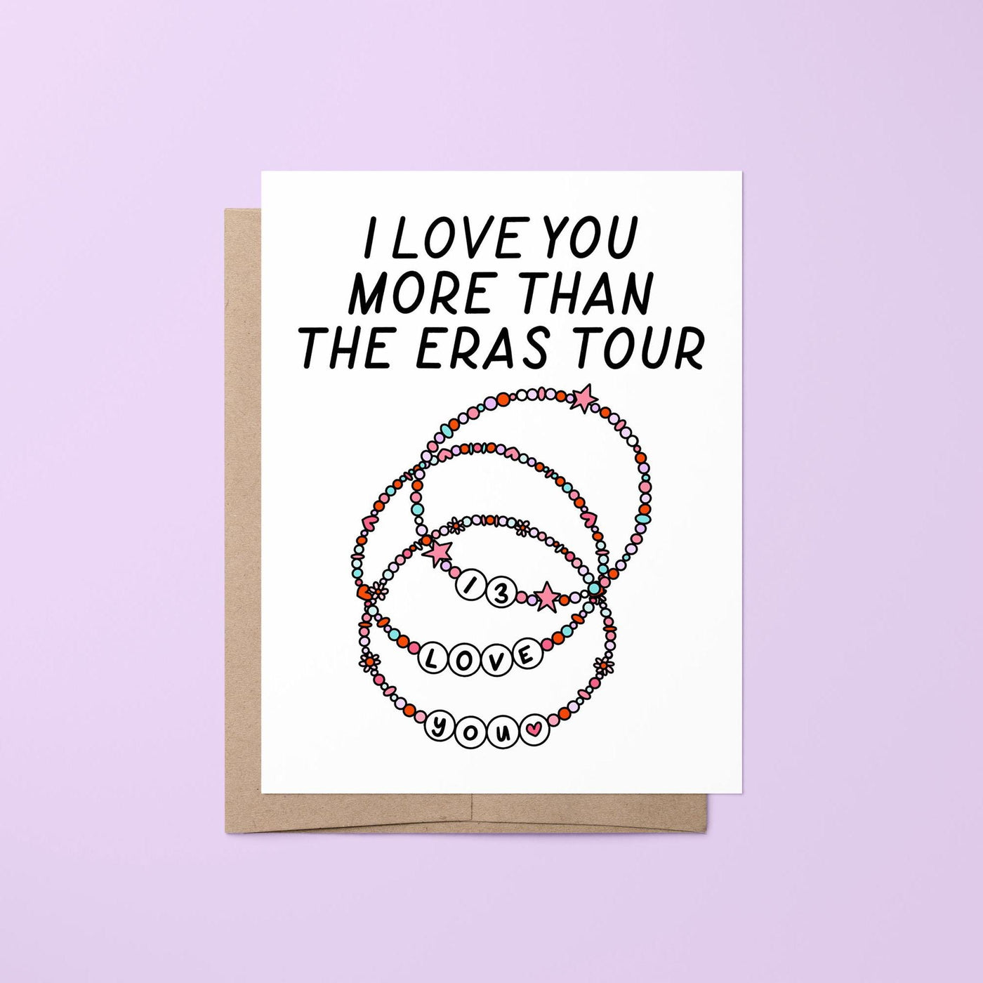 I love you more than the eras tour card, valentines card, love card