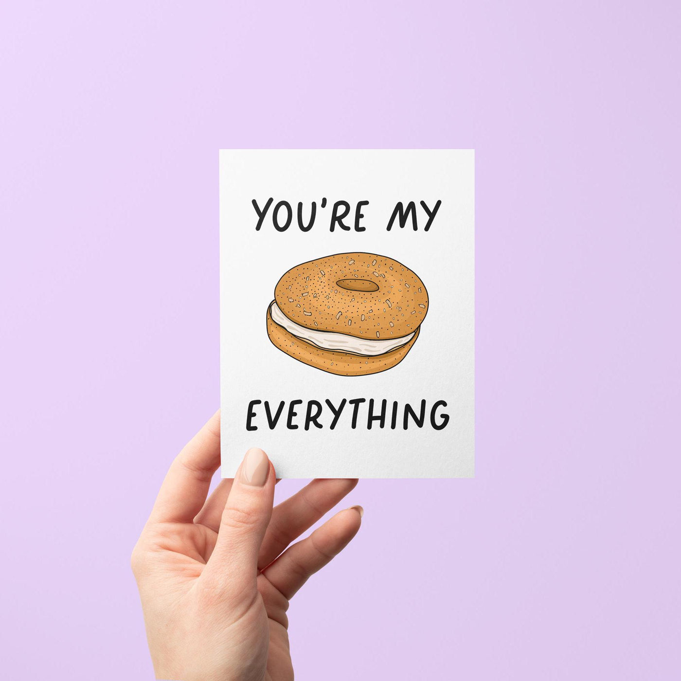 you&#39;re my everything card, everything bagel Valentine&#39;s Day card