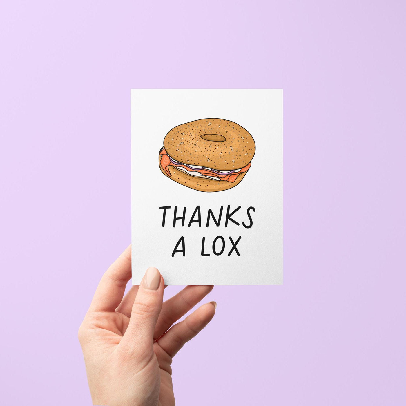 Thanks a lox card, bagel thank you card