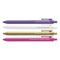 Feminist agenda pen set, female rage pen set, gift for her, gift for feminist