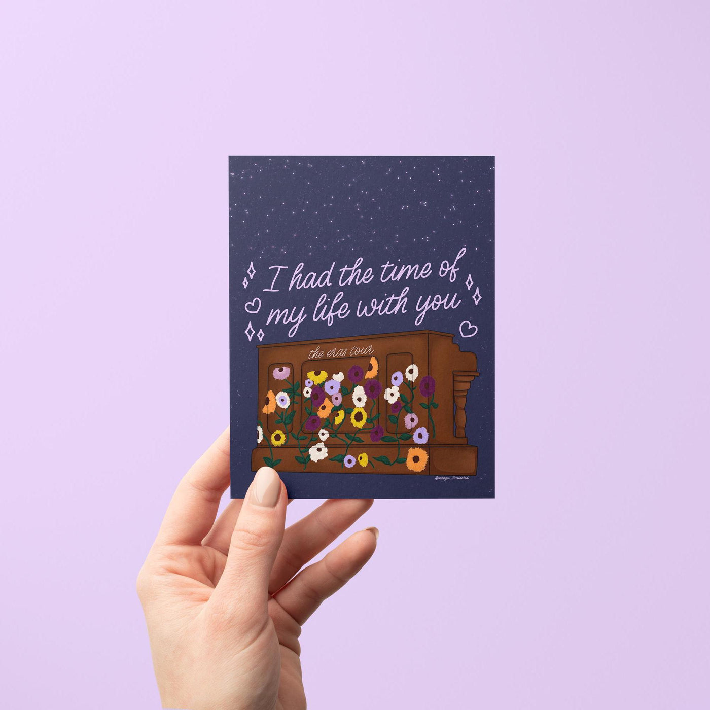 Eras tour surprise song acoustic piano greeting card, I had the time of my life with you card