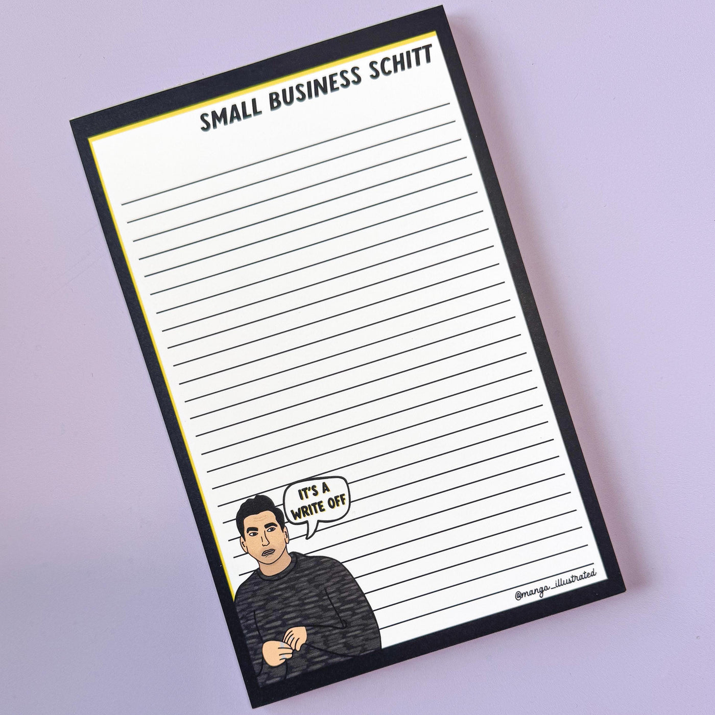 small business schitt notepad, David rose notepad