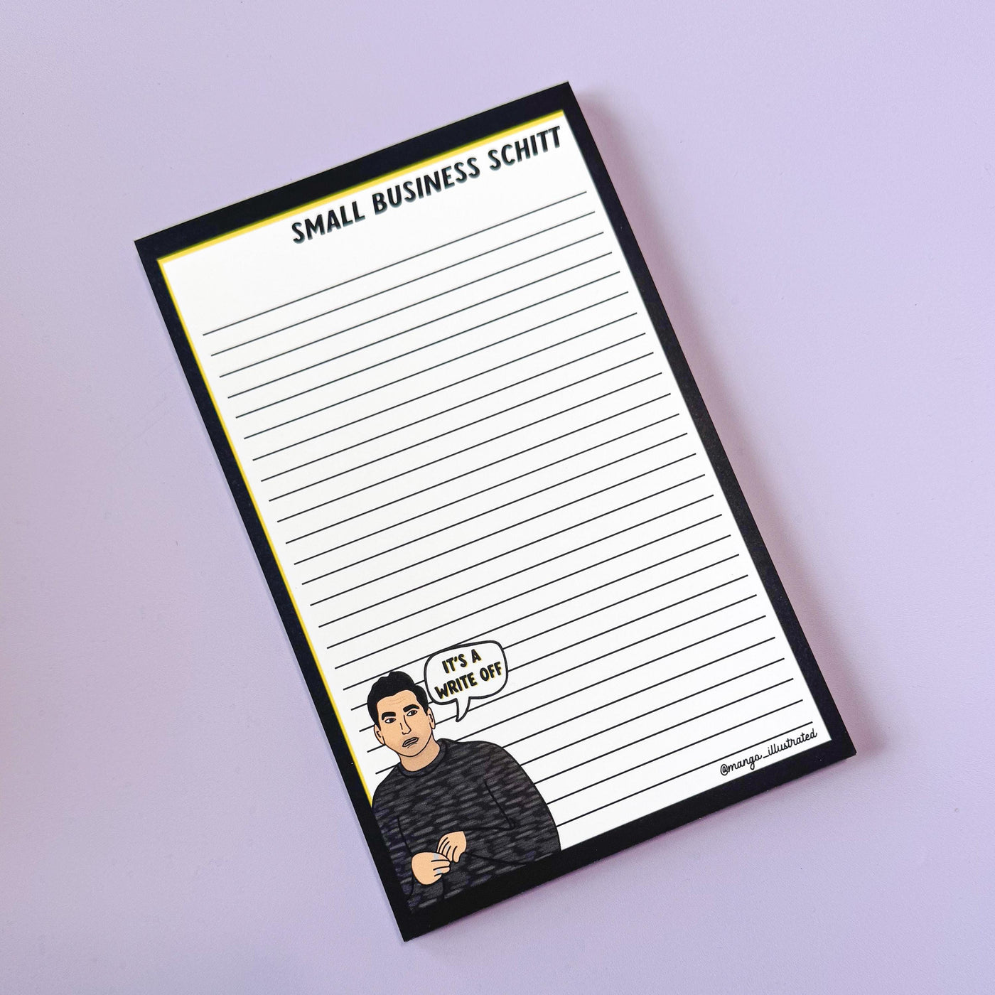 small business schitt notepad, David rose notepad