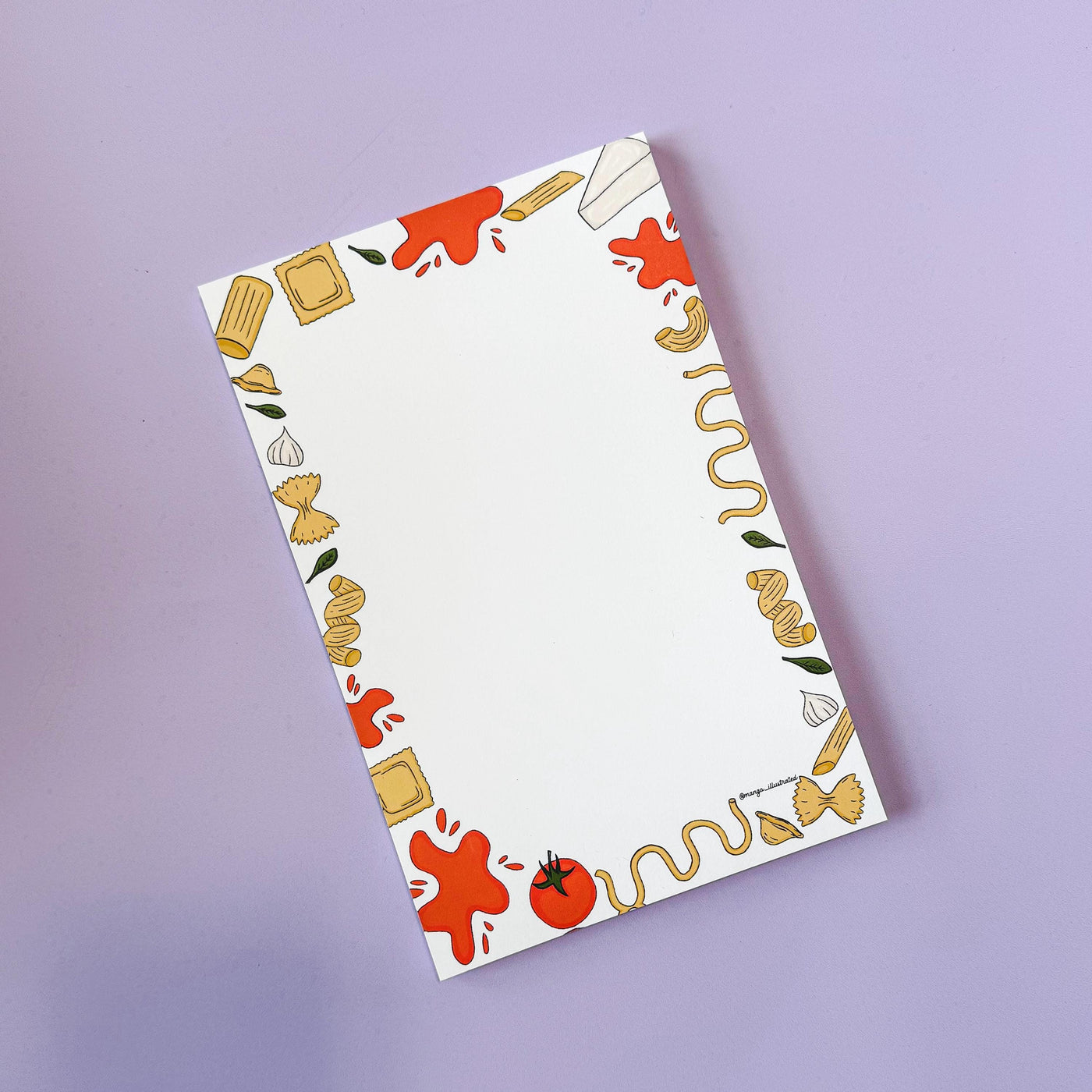 Pasta notepad, Italian food notepad