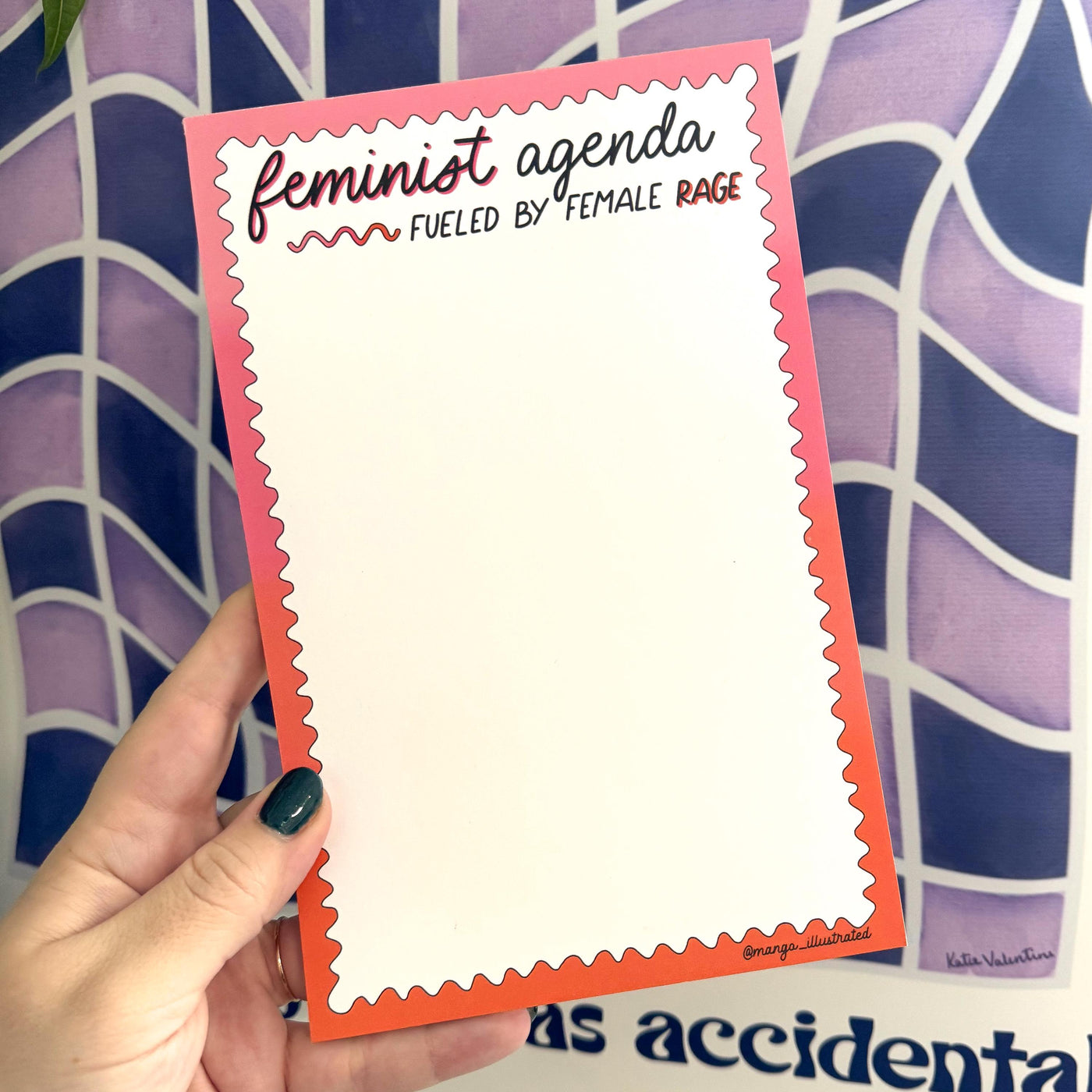 feminist agenda notepad, fueled by female rage notepad