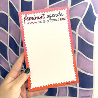 feminist agenda notepad, fueled by female rage notepad