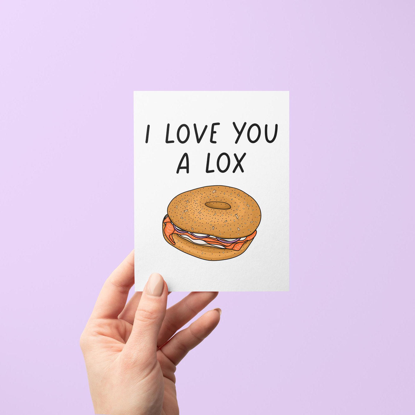 I love you a lox card, love you lox card, bagel Valentine&#39;s Day card