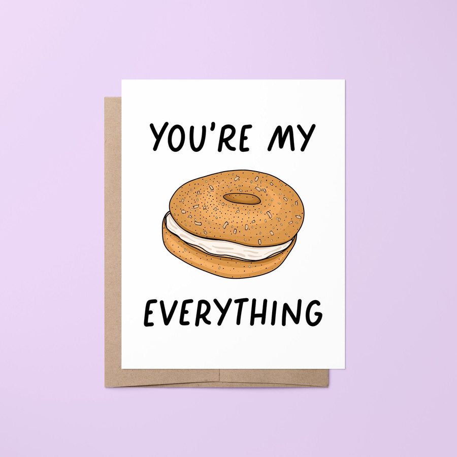 you&#39;re my everything card, everything bagel Valentine&#39;s Day card