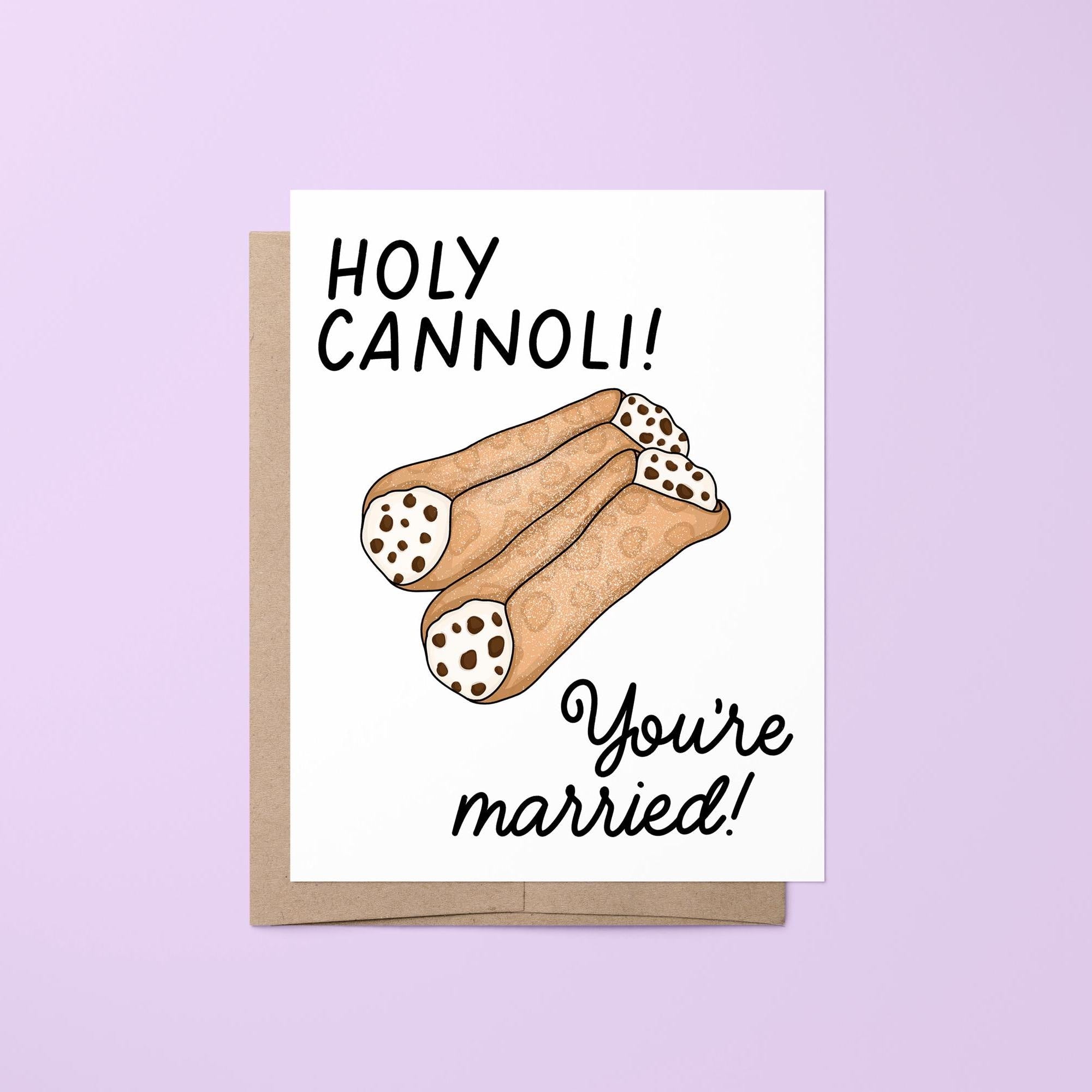 Holy cannoli you&#39;re married card, wedding card, card for newlywed couple