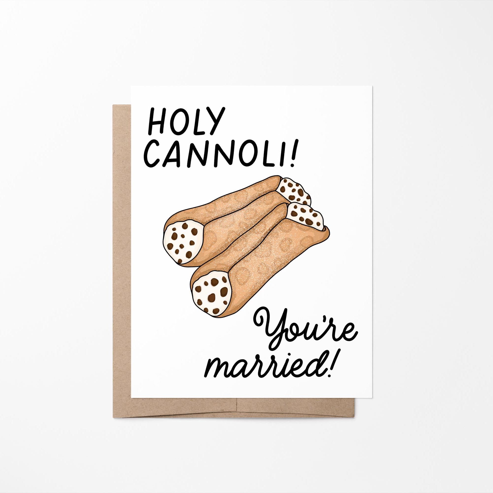 Holy cannoli you&#39;re married card, wedding card, card for newlywed couple