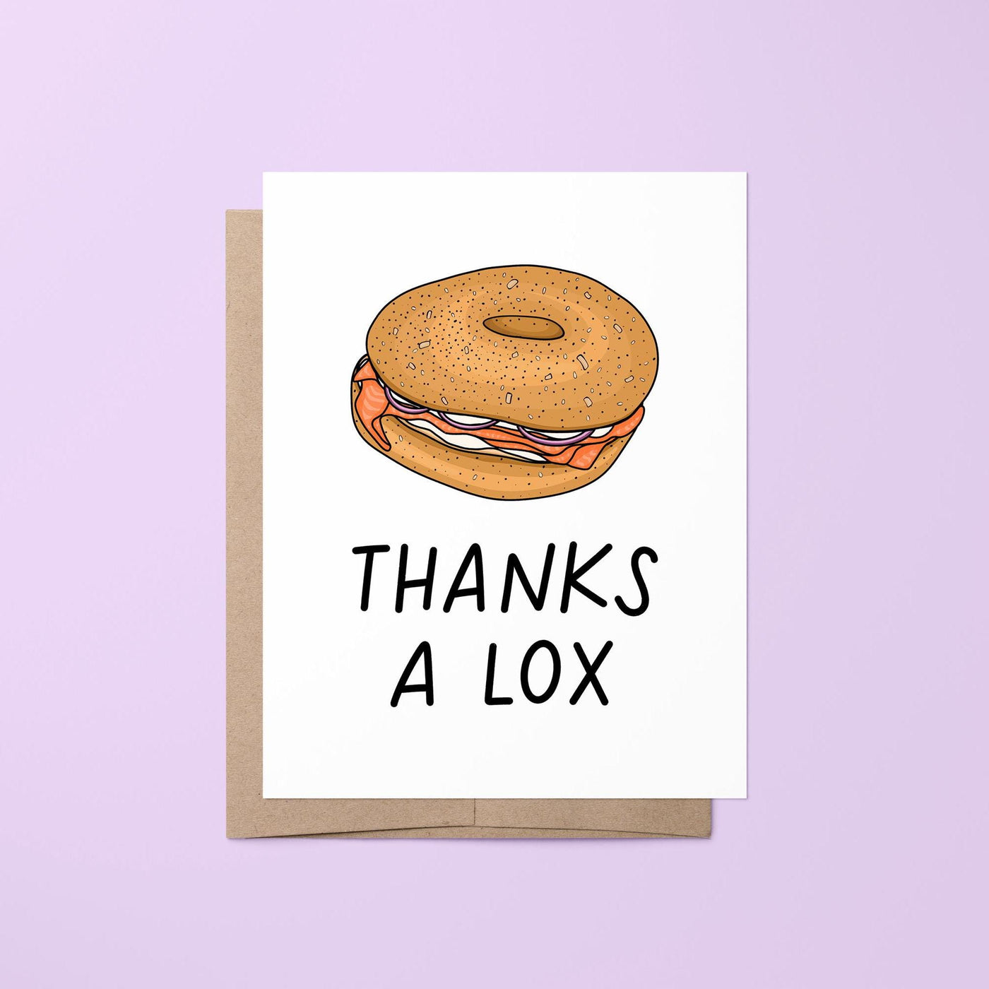 Thanks a lox card, bagel thank you card