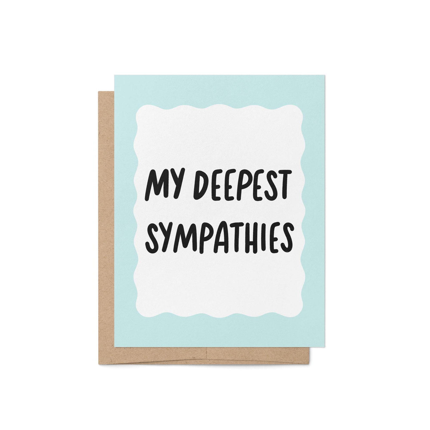 my deepest sympathies card, blue squiggle border sympathy card, condolence card