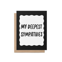 my deepest sympathies card, black squiggle border sympathy card, condolence card