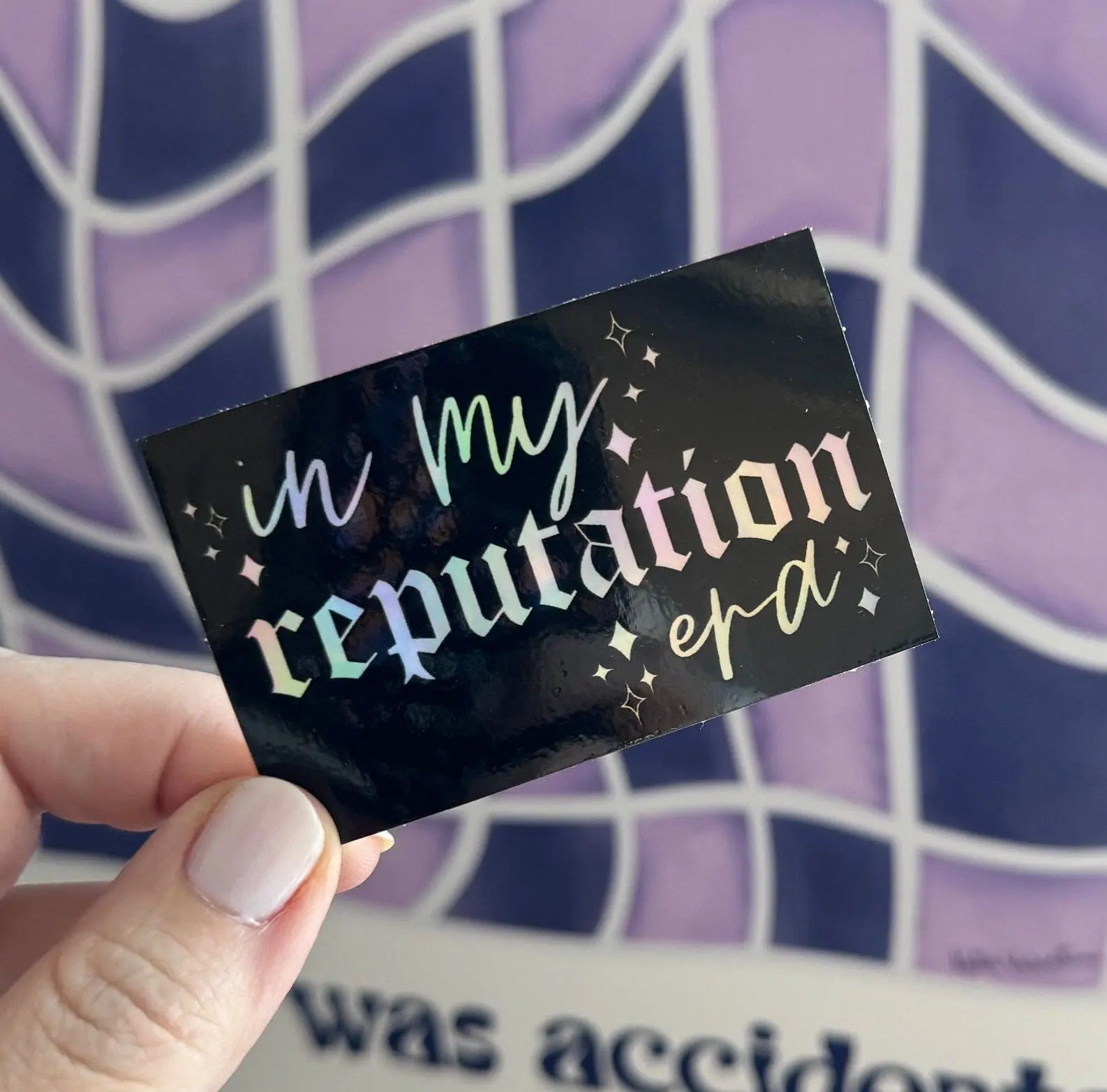 In my reputation era holographic rectangle sticker - MangoIllustrated - Sticker