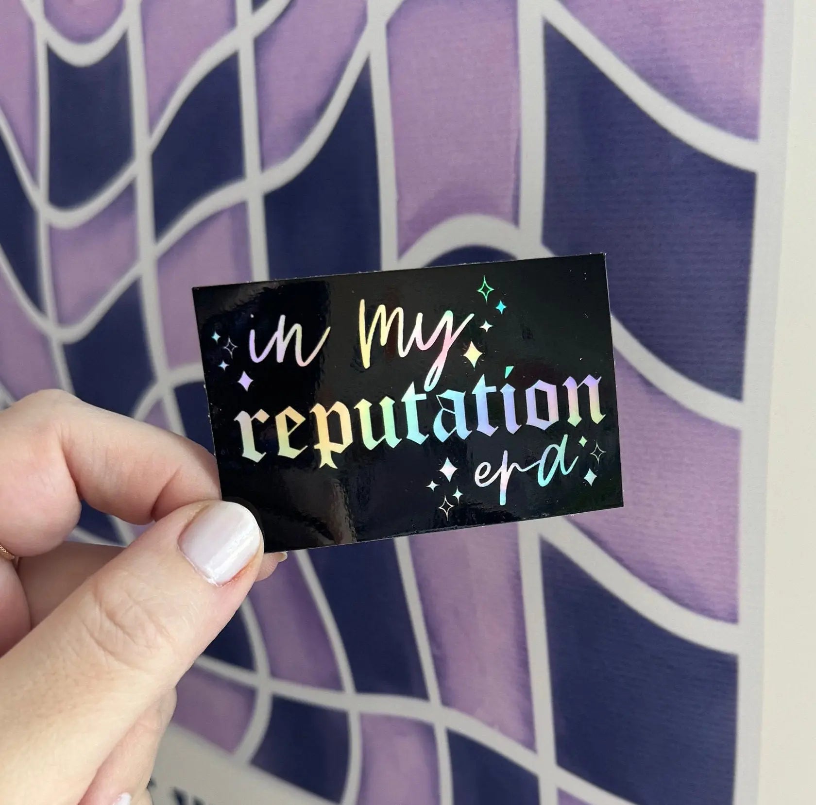 In my reputation era holographic rectangle sticker - MangoIllustrated - Sticker