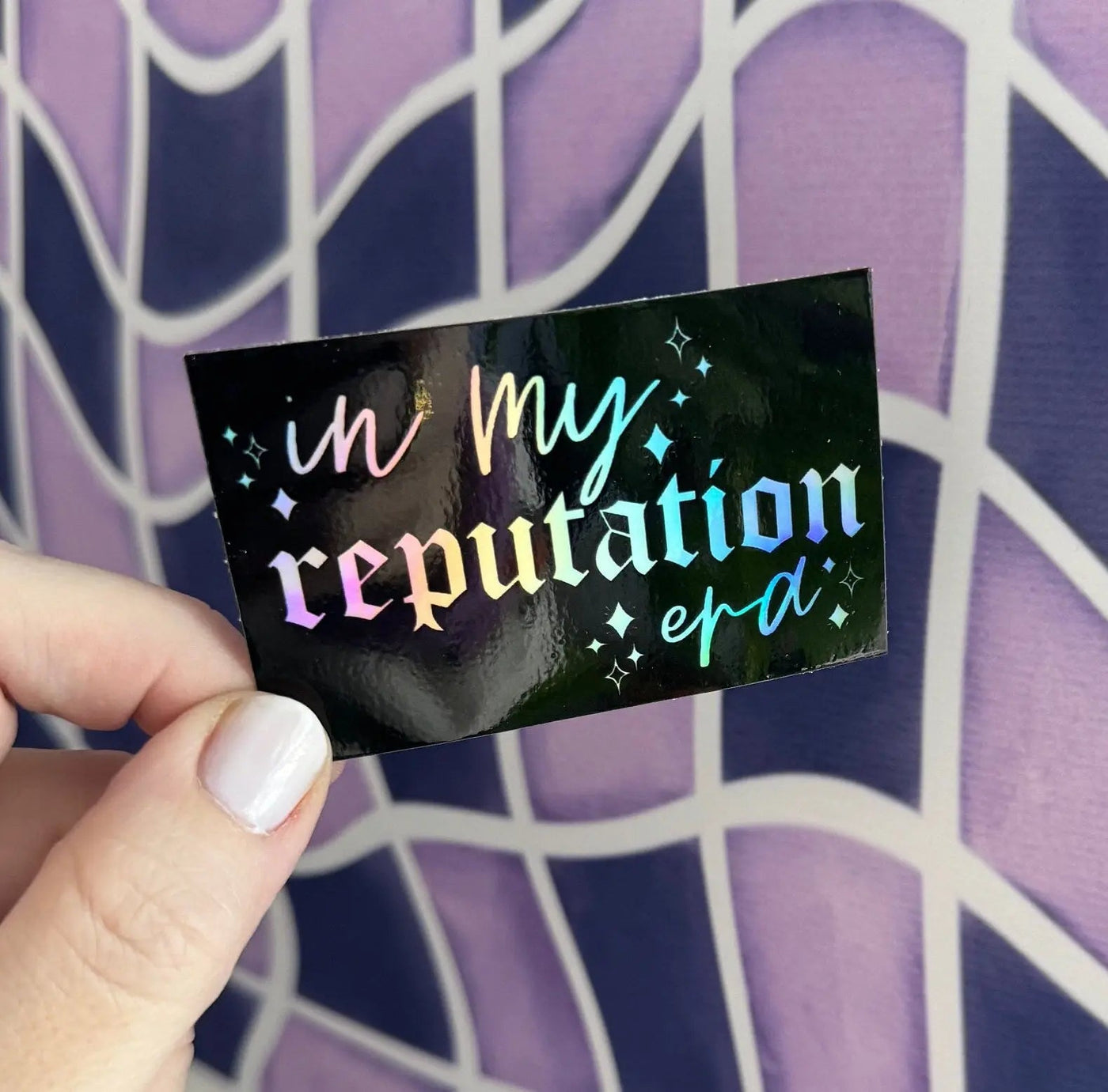 In my reputation era holographic rectangle sticker - MangoIllustrated - Sticker