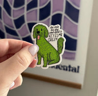 Key Lime Green Dog sticker - MangoIllustrated - Sticker