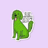 Key Lime Green Dog sticker - MangoIllustrated - Sticker