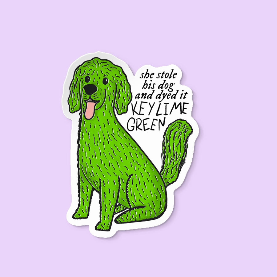 Key Lime Green Dog sticker - MangoIllustrated - Sticker
