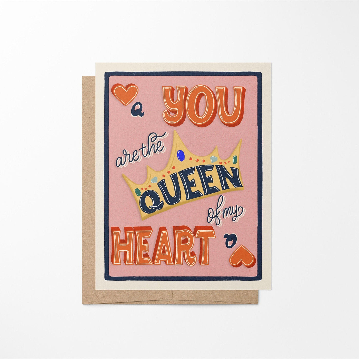 King of My Heart Queen of My Heart greeting card - MangoIllustrated - Greeting Cards