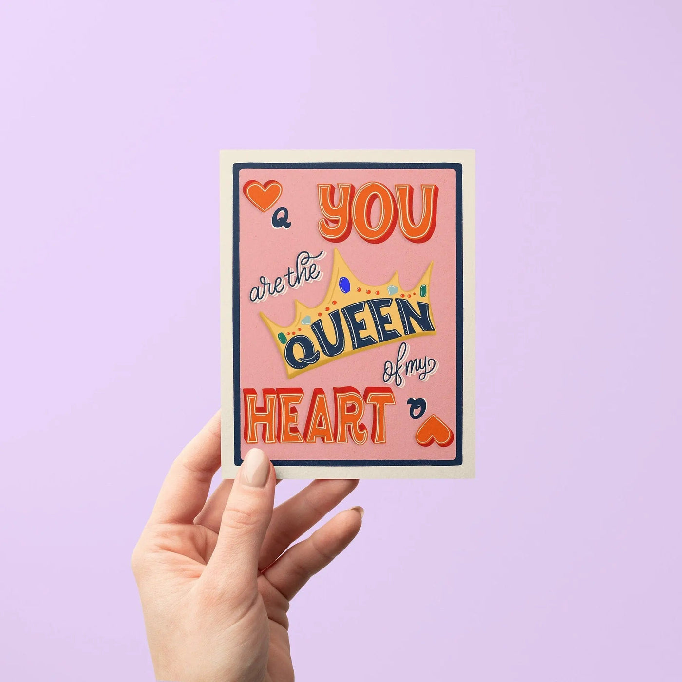 King of My Heart Queen of My Heart greeting card - MangoIllustrated - Greeting Cards