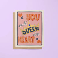 King of My Heart Queen of My Heart greeting card - MangoIllustrated - Greeting Cards