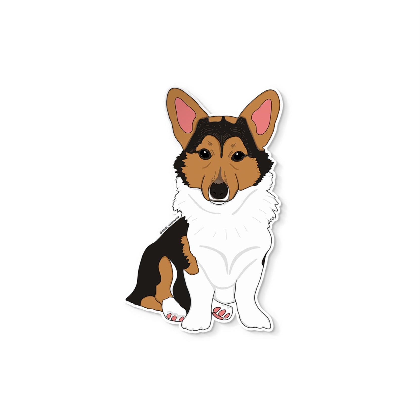 Kiwi the Corgi sticker - MangoIllustrated - Sticker