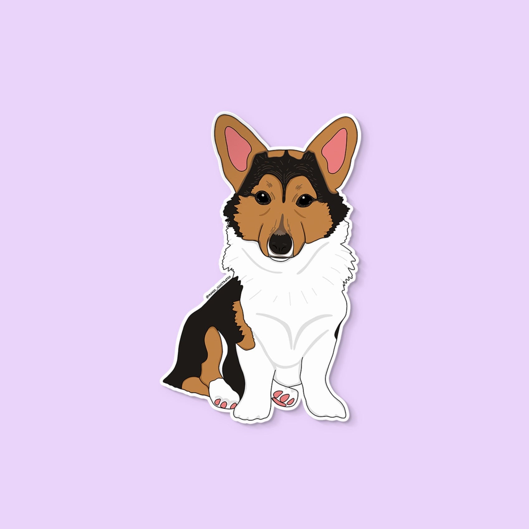 Kiwi the Corgi sticker - MangoIllustrated - Sticker
