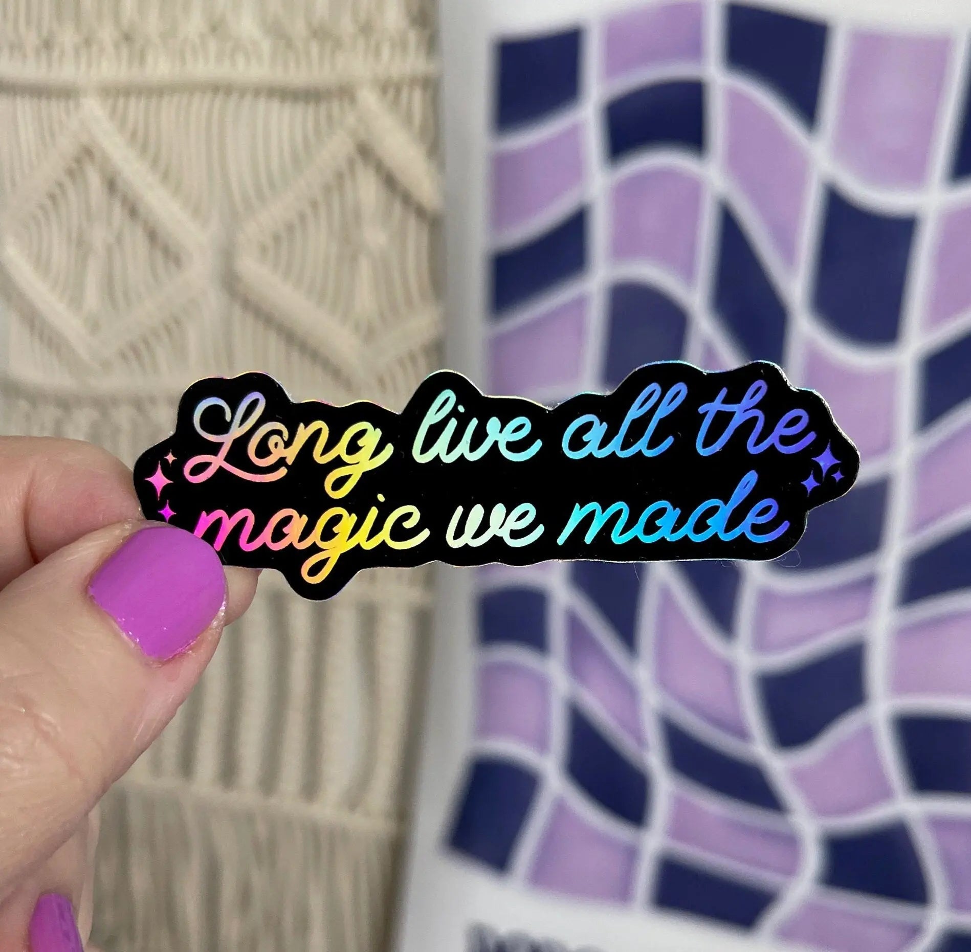 Long Live All The Magic We Made holographic sticker - black - MangoIllustrated - Sticker