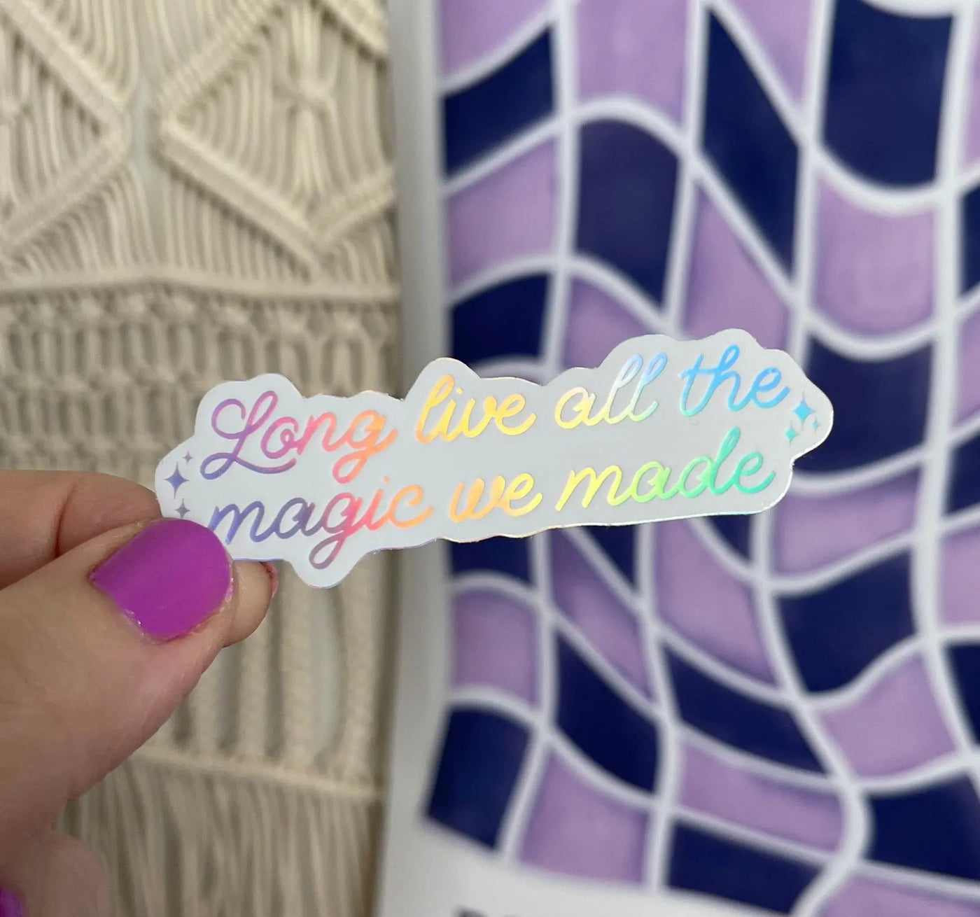 Long Live All The Magic We Made holographic sticker - white - MangoIllustrated - Sticker