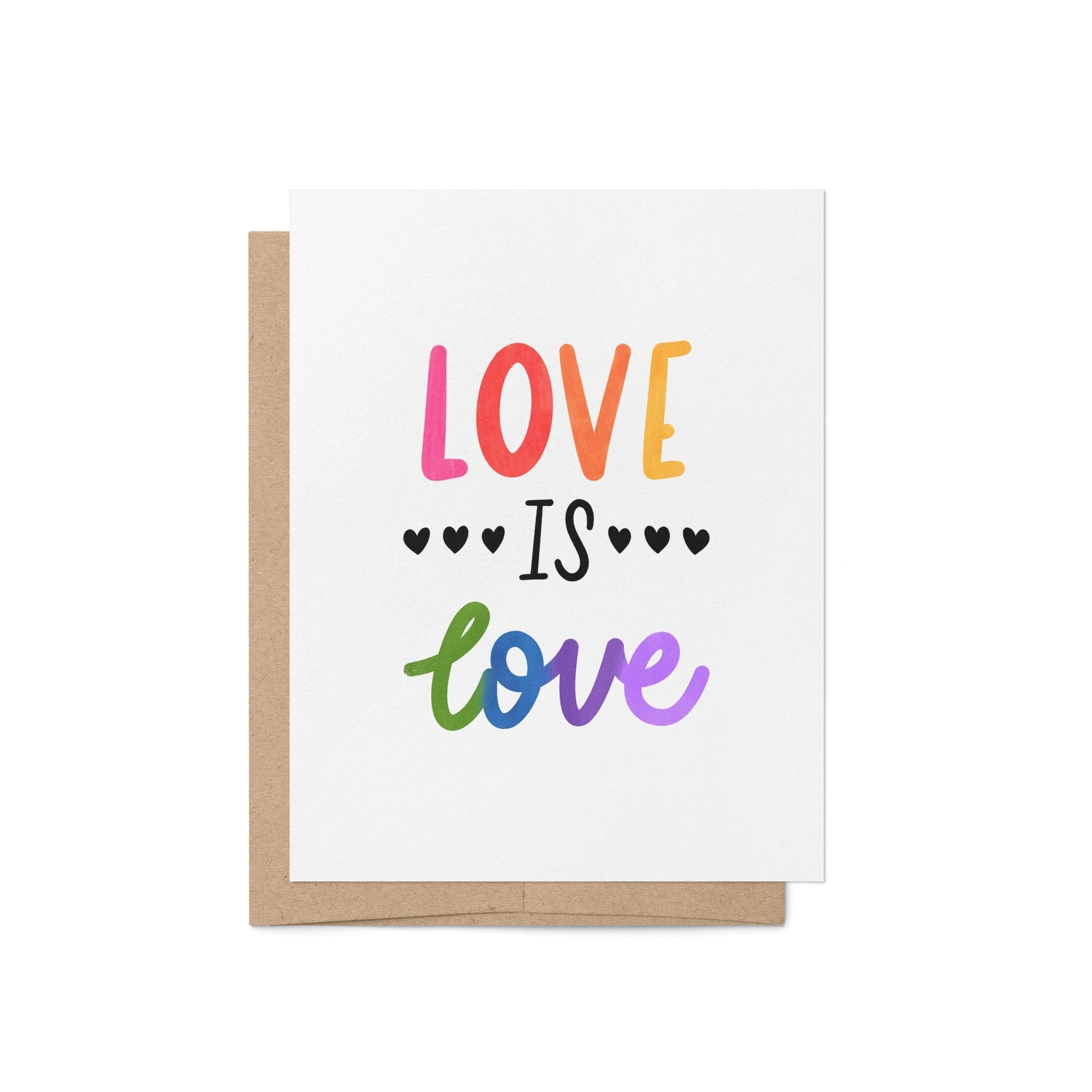 Love is love Pride card - MangoIllustrated - Greeting Cards