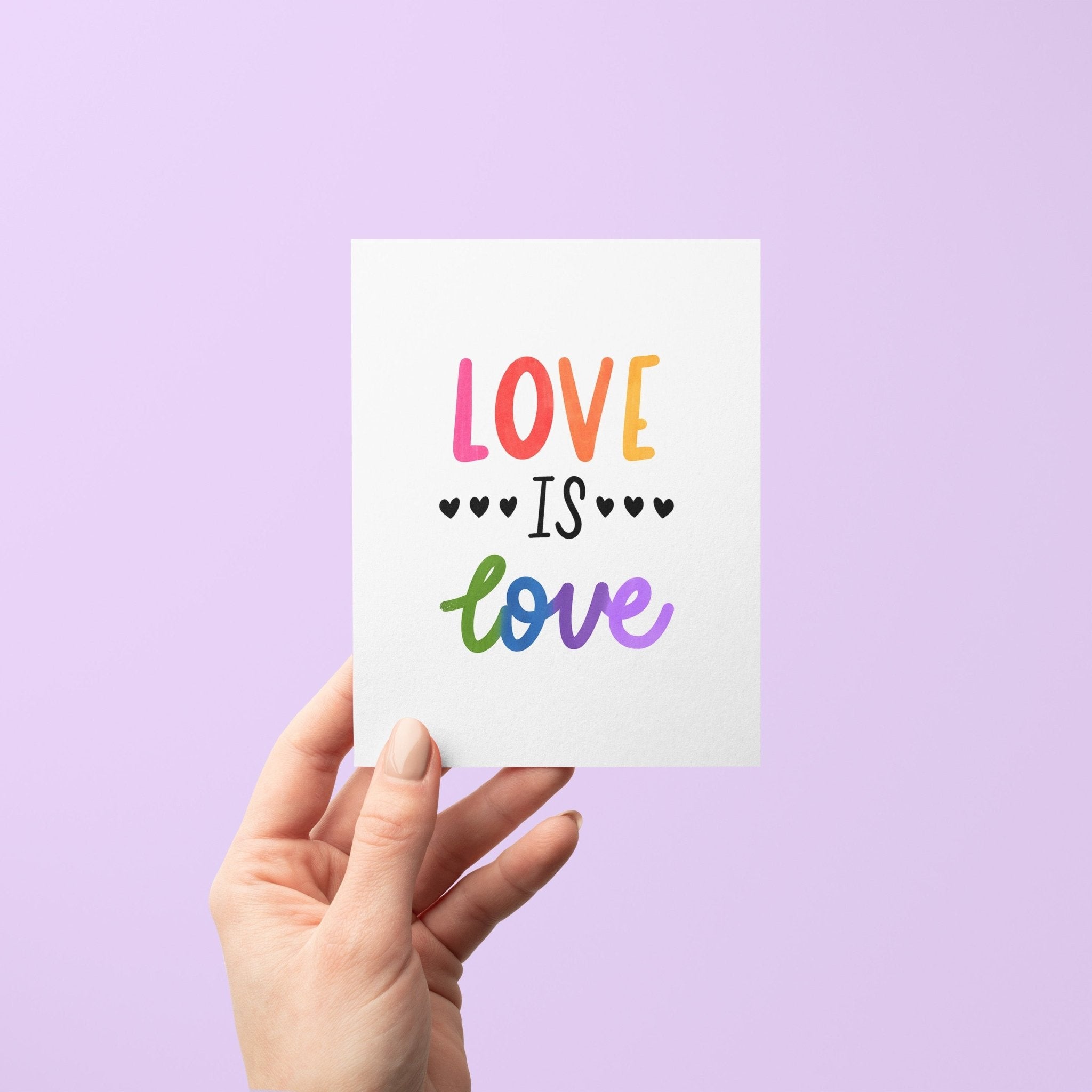 Love is love Pride card - MangoIllustrated - Greeting Cards