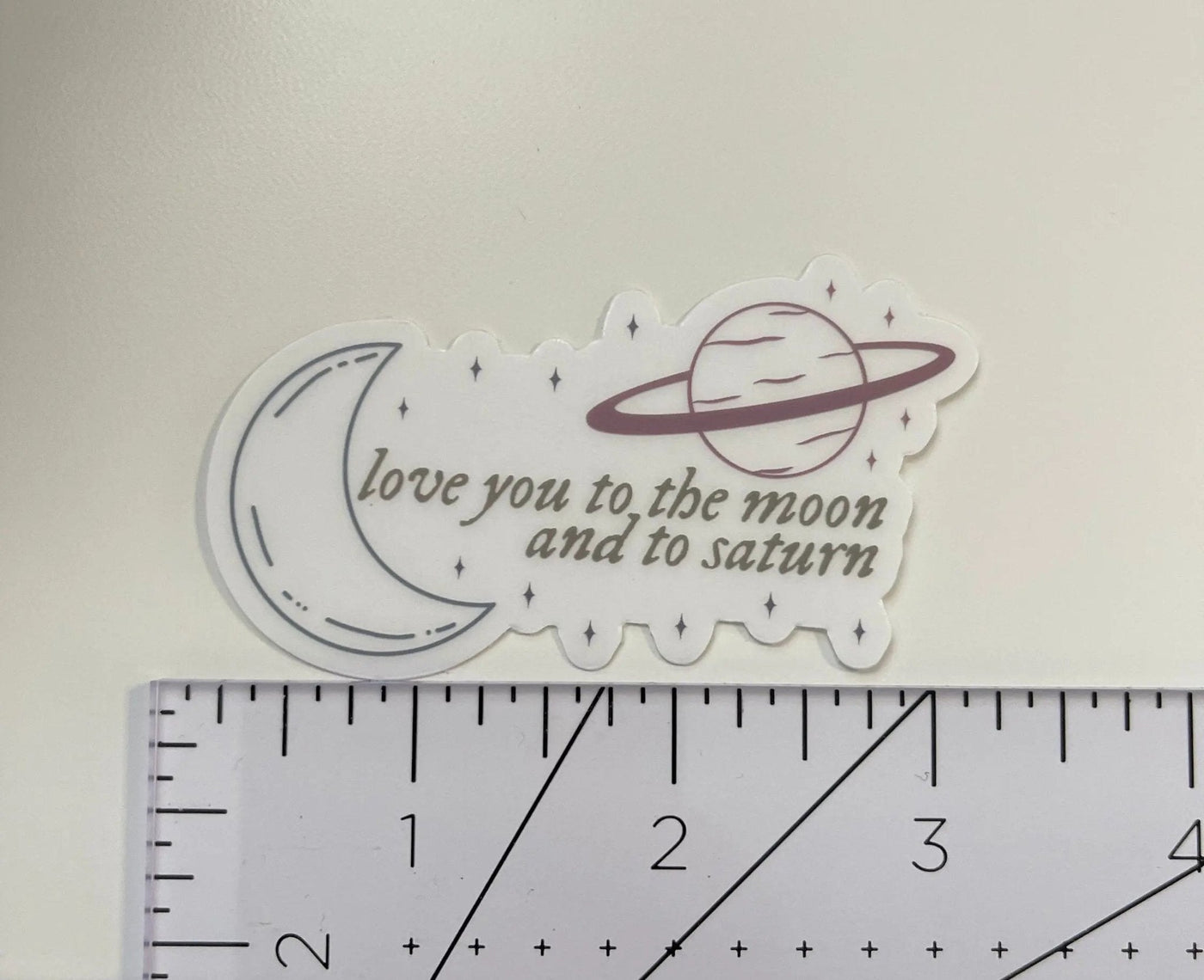 Love you to the moon and to Saturn CLEAR sticker - MangoIllustrated - Sticker