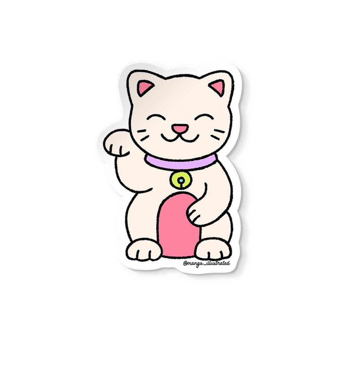 Lucky cat sticker - MangoIllustrated - Sticker