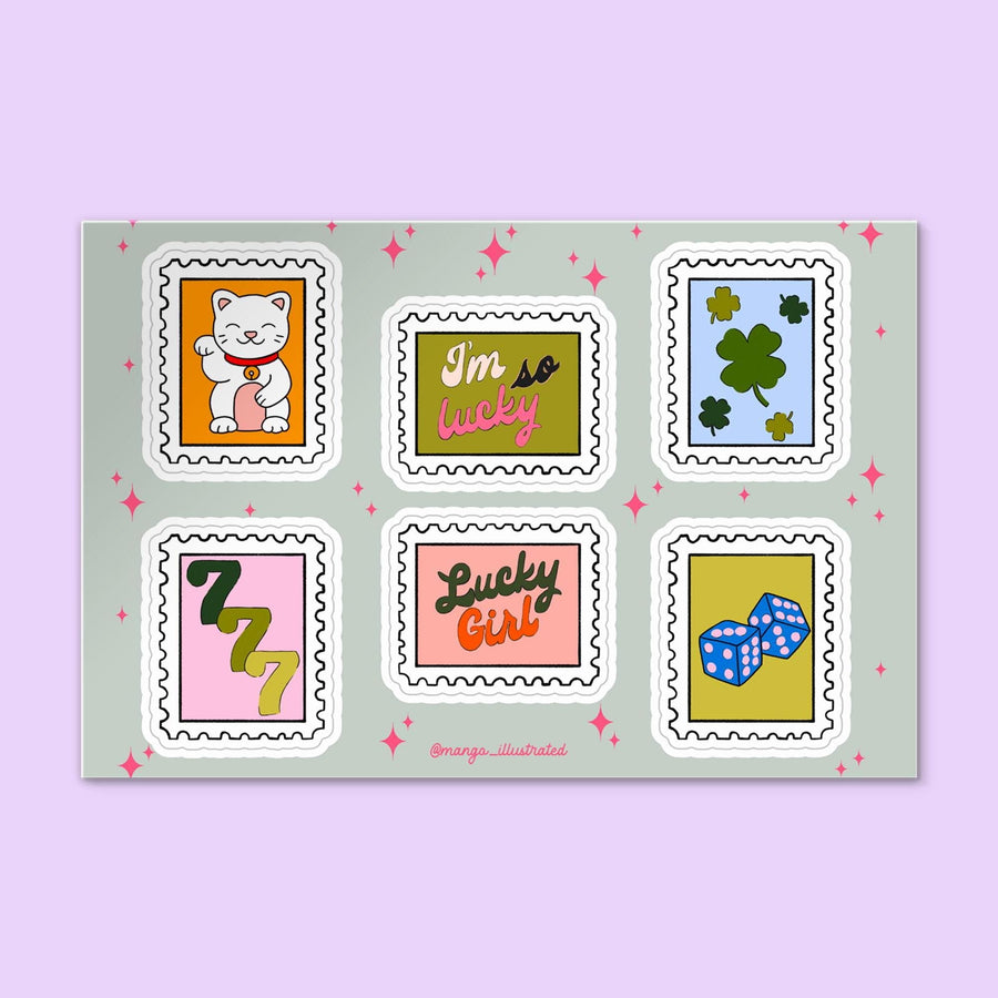 Lucky sticker sheet - MangoIllustrated - Sticker