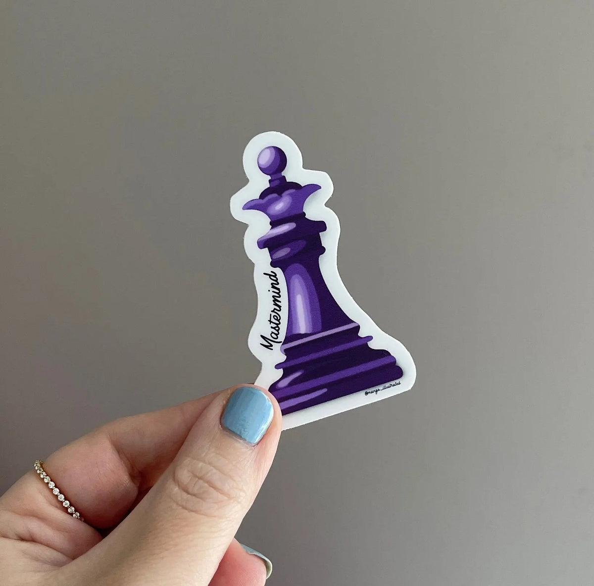 Mastermind Cartoon Sticker Mastermind chess piece sticker - MangoIllustrated · MangoIllustrated