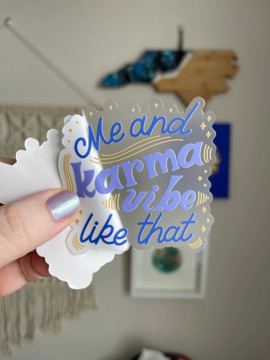 Me and Karma Vibe Like That CLEAR sticker - MangoIllustrated - Sticker
