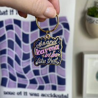 Me and Karma Vibe Like That enamel keychain - MangoIllustrated - Accessories